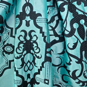 aqua Silk Garden Gate Toile