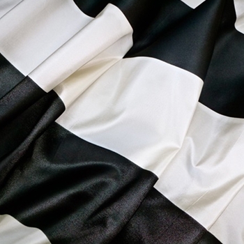 02. Ivory/Blk Silk Stripe Satin