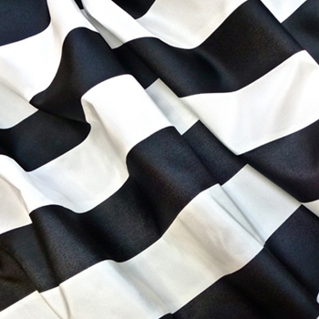 16. Blk/White Silk Stripe Satin