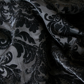 18. Black Chenille Neiman Damask