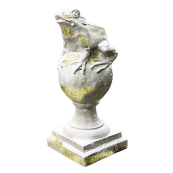 Frog Finial 5.5W/14H White Moss