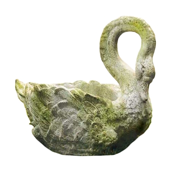 Swan Planter 28W/22H White Moss