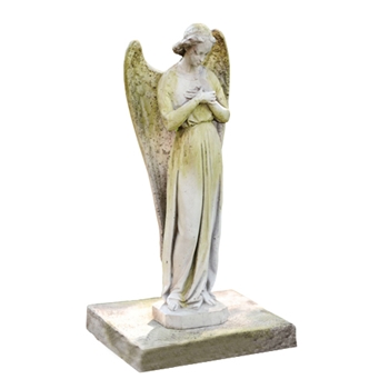 Statuary Angel Serenity 12W/25H White Moss