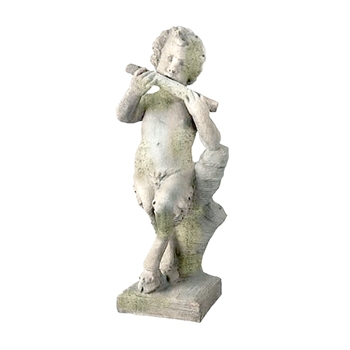Statuary Pan with Flute 12W/31H White Moss