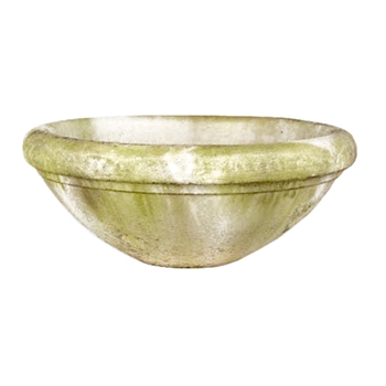 Planter Simple Bowl 26W/11H White Moss