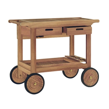 Teak Serving Cart 41W/20D/33H