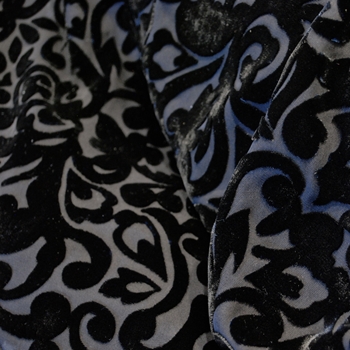 18. Black Silk Velvet Baroque Burnout