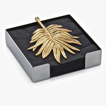 Aram Palm Gold Beverage Napkin Holder