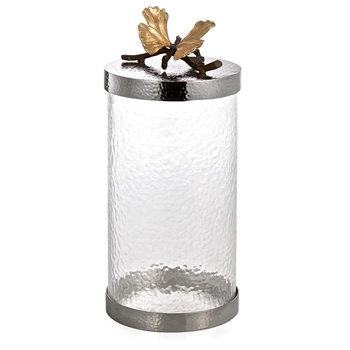 Aram Butterfly Gingko Canister LG 12IN