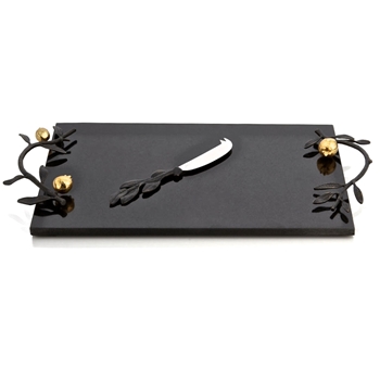 Aram Pomegranate Board W/Knife 18L/10W Black