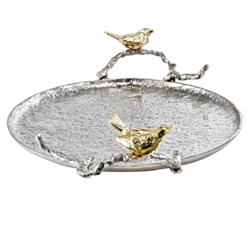 Tray - Birds Gold Aluminium 19W/13D/5H