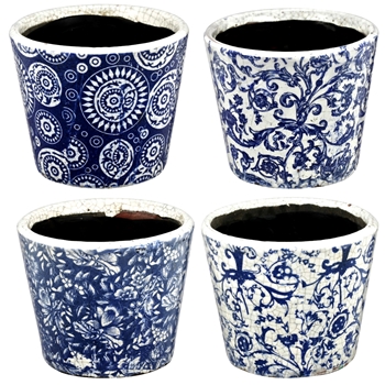 *Planter - Delft Evelyn Pot  5.5W/5H AST