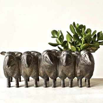 *Planter - Sheep X5 Bronze 13W/5D/5H