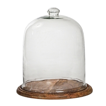 *Cloche Dome XL Mango Wood 18W/21H