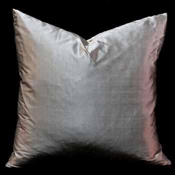 Silk Shantung Cushion Pewter Silver 18SQ