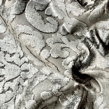 Velvet - Splurge Shimmer Metallic Cut Damask, 54in, 100% Polyester, Repeat 14H x 16V
