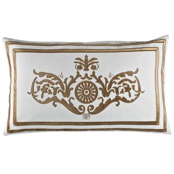 Lili Alessandra - Paris Gold on White Linen Cushion 30W/18H