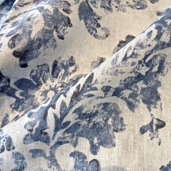 Print - Botticelli Toile Delft Blue 100% Linen, 54in,  Repeat 27H x 25V, 10K DR