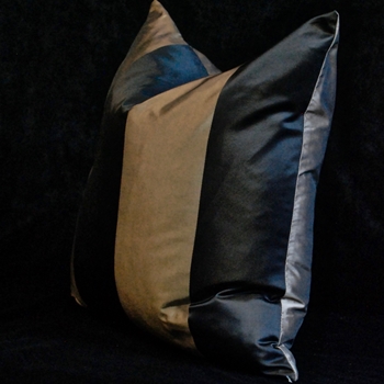 Silk Taffeta Stripe Mocha Cushion 18SQ