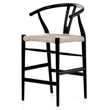 Bar Chair - Muestra Teak Black Counter Height 25in Seat - 21W/23D/38H