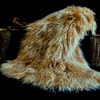 Tibet Mongolian Fur Honey Throw 47W/23D
