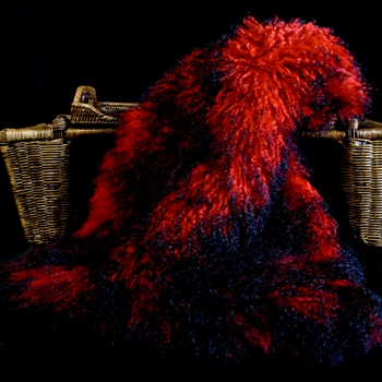 Tibet Mongolian Fur Ruby Throw 47W/23D