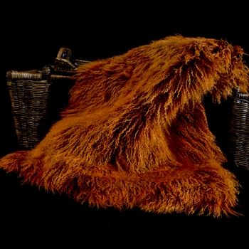 Tibet Mongolian Fur Rust Throw 47W/23D