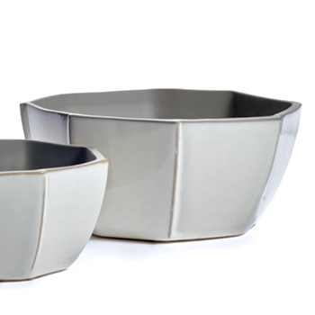 Planter - Dixon Octagon White  Bowl LARGE 7.5W3.5H