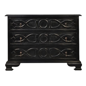 *Dresser - Sofie 3 Drawer Hand Rubbed Black 40x20x30