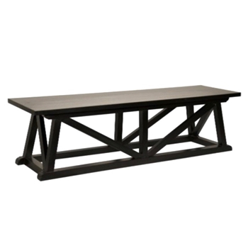 *Coffee Table - Sutton Bench 64W/18D/19H Hand Rubbed Black*