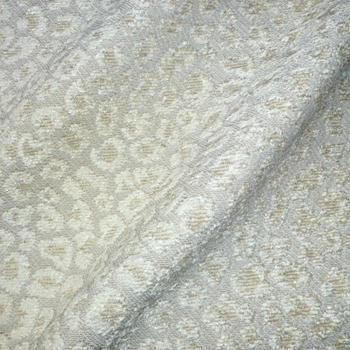 Chenille - Spots Snow Jacquard, 54in, Soft hand unbacked, 26% Polyester, 52% Rayon, 22% Cotton, 56in,  6.3V x 3.5H Repeat, 15K DR. Dry Clean Only