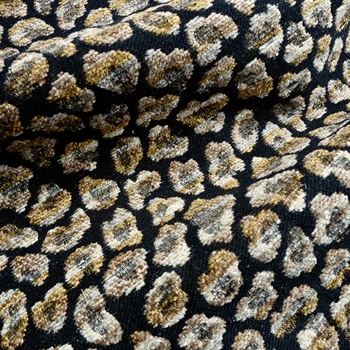 Chenille Jacquard - Multi Spots Leopard 54in, 27% Polyester, 52% Viscose, 21% Cotton, Repeat 14H x 17.5V,  15K DR.