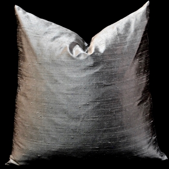 Silk Dupioni Cushion Pewter Shadow 18SQ