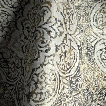 Jacquard - Vogue Pyrite - 54in, 93% Polyester, 7% Linen.  Repeat 13H x 23.5V