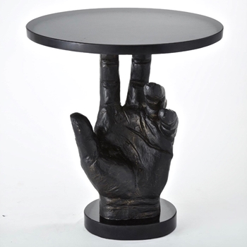 Accent Table - Hand 20x14x20H  Bronzed Iron