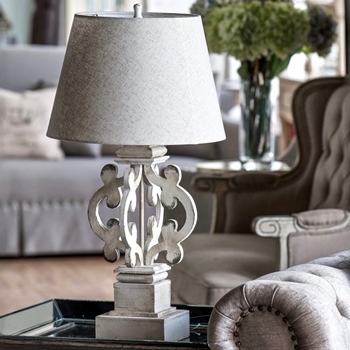 *Lamp Table - Fiddle White 16x29