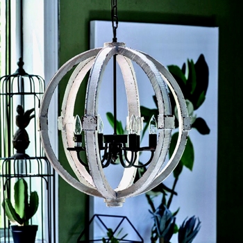 Chandelier - Calder Sphere White Wash 22in