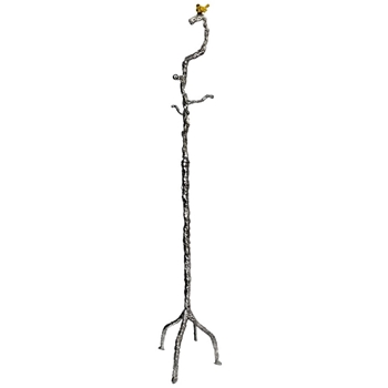 Coat Rack - Bird Top Aluminium Twig 16W/71H