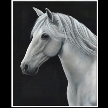 *26W/32H Framed Giclee - Faithful White Gallery Float - Giselle Kelly
