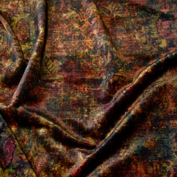 Velvet Printed - Totally Floored Pompeii Rust - 54in, 19% Polyester, 54% Viscose, 27% Cotton 54in, 51K DR, Repeat 27H x 25V