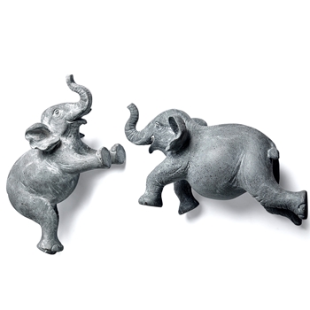 *11W/6H Wall Sculpture - Elephant Flying Grey Wash - Sold individually