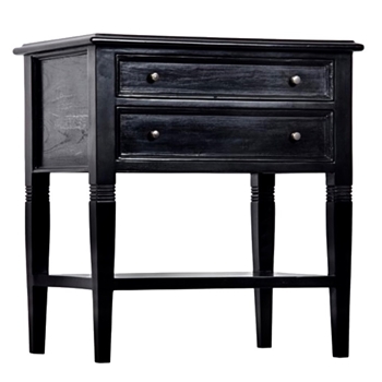 *Accent Table - Oxford Hand Rubbed Black Mahogany 2 Drawer 28W/20D/30H