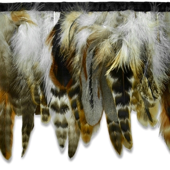 Feather Fringe - Safari Natural Mix 6IN - Sold per Metre