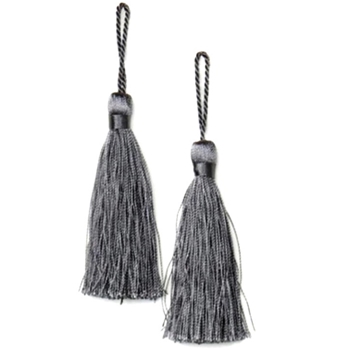 Key-Tassel Elegance Pair 3.5IN Grey