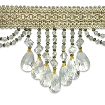 Glass Fringe - Isabella 4in Ivory - Sold by Metre