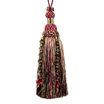 Key-Tassel Krista Beaded 7IN Aubergine