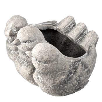 *Planter - Sparrows Pot White Wash 15x13x9h