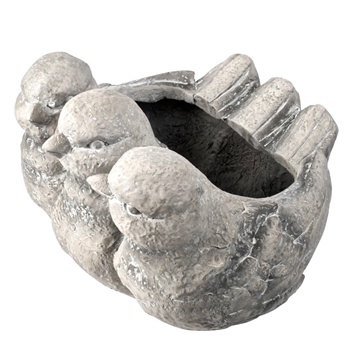 Planter - Sparrows Pot White Wash 15x13x9h