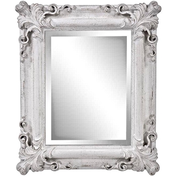 *20W/23H Mirror - Edwin White Carved Wood 2in Depth