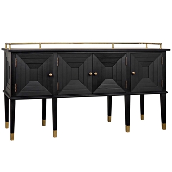 Console - Conveni Server 65W/22D/35H Solid Sunguai Wood & Brass